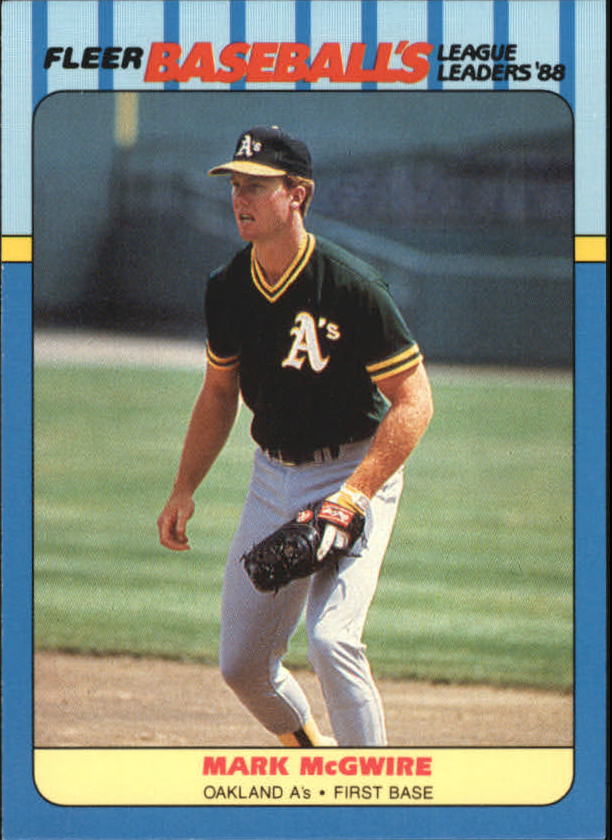 1988 Fleer League Leaders Baseball Cards       026      Mark McGwire